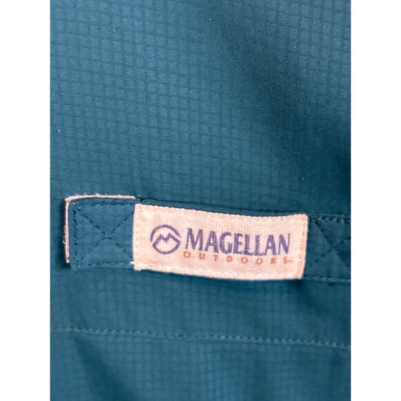 Magellan Outdoors Fish Gear Teal Button-Up Shirt 2XL Classic Fit Mens Short Slee - Picture 4 of 13